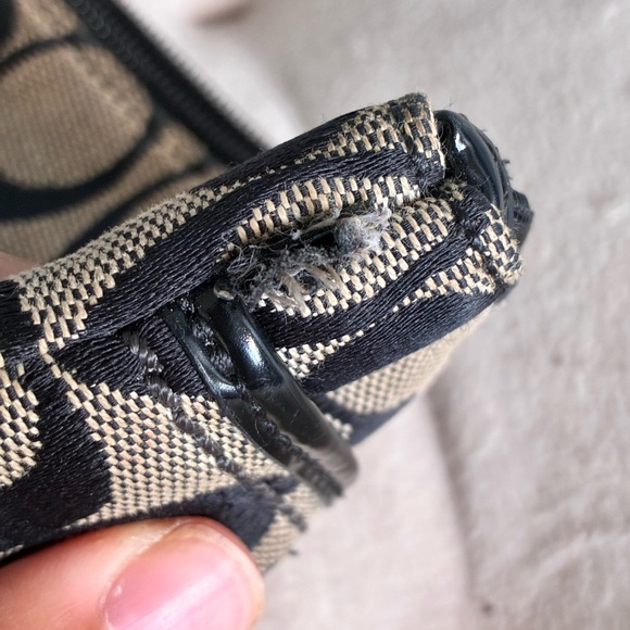 Coach Black and Tan Canvas Pouch - Picture 4 of 4